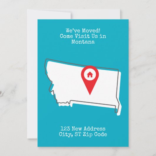 We zijn verhuisd! Kom ons bezoeken in Montana Aankondiging (Voorkant)