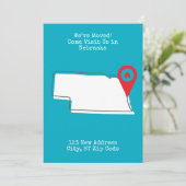 We zijn verhuisd! Kom ons bezoeken in Nebraska Aankondiging (Staand voorkant)