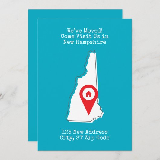We zijn verhuisd! Kom ons bezoeken in New Hampshir Aankondiging (Voorkant / Achterkant)