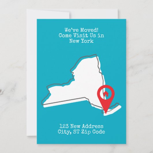 We zijn verhuisd! Kom ons bezoeken in New York Aankondiging (Voorkant)