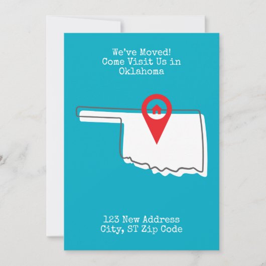 We zijn verhuisd! Kom ons bezoeken in Oklahoma Aankondiging (Voorkant)