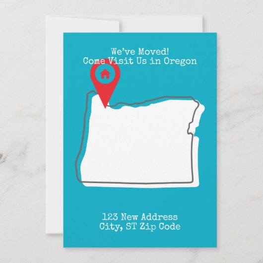 We zijn verhuisd! Kom ons bezoeken in Oregon Aankondiging (Voorkant)