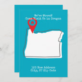 We zijn verhuisd! Kom ons bezoeken in Oregon Aankondiging (Voorkant / Achterkant)