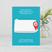 We zijn verhuisd! Kom ons bezoeken in Pennsylvania Aankondiging (Staand voorkant)