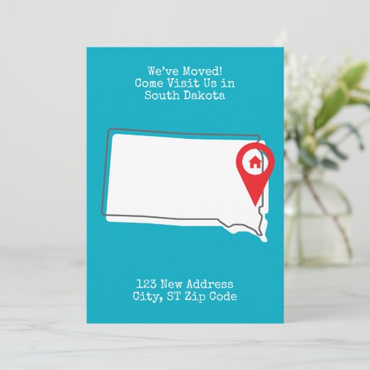 We zijn verhuisd! Kom ons bezoeken in South Dakota Aankondiging (Staand voorkant)
