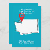 We zijn verhuisd! Kom ons bezoeken in Washington Aankondiging (Voorkant / Achterkant)