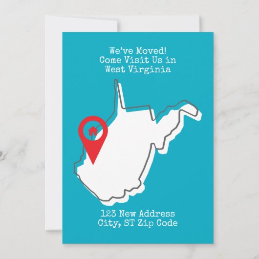 We zijn verhuisd! Kom ons bezoeken in West Virgini Aankondiging (Voorkant)
