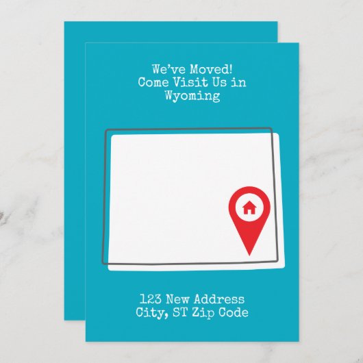 We zijn verhuisd! Kom ons bezoeken in Wyoming Aankondiging (Voorkant / Achterkant)