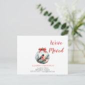 We zijn verhuisd, kondigde Red Cardinal Ball aan Aankondigingskaart (Staand voorkant)