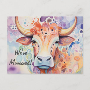 We zijn verhuisd! Kunstzinnige Koe Briefkaart