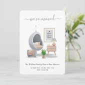 We zijn verhuisd l Clean Waterverf verandering van Aankondiging (Staand voorkant)