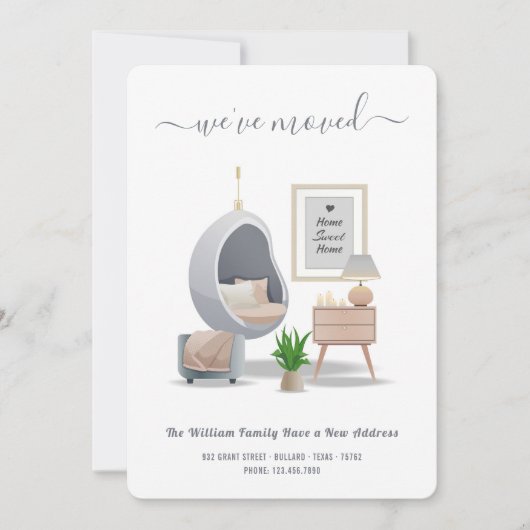 We zijn verhuisd l Clean Waterverf verandering van Aankondiging (Voorkant)