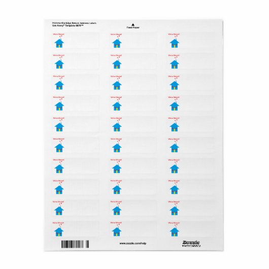 "We zijn verhuisd! Label (Full Sheet)