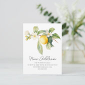 We zijn verhuisd | Lemon Blossom Nieuw Adres Aankondigingskaart (Staand voorkant)