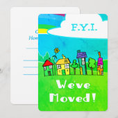 We Zijn Verhuisd Leuke Huizen Aankondiging (Voorkant / Achterkant)