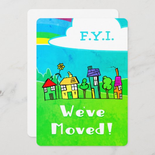 We Zijn Verhuisd Leuke Huizen Aankondiging (Voorkant / Achterkant)