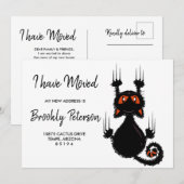 We zijn verhuisd | Leuke zwarte kat Kaart (Voorkant / Achterkant)