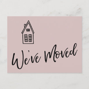 We zijn verhuisd Little House Tekening Stofrose Ro Briefkaart