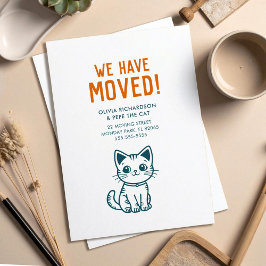 We zijn verhuisd met onze kat briefkaart