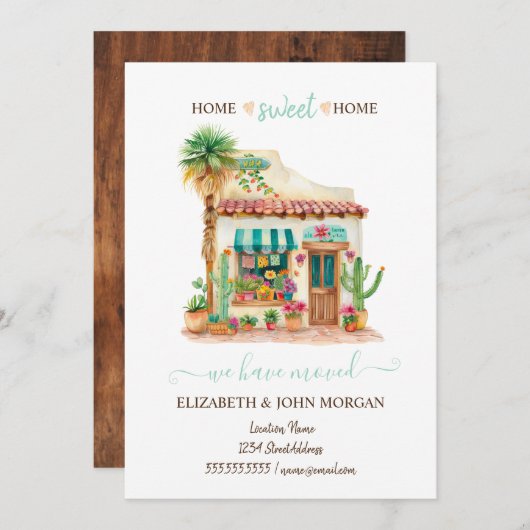 We zijn verhuisd, Mexicaans huis, hout (Voorkant / Achterkant)