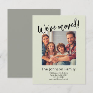 We zijn verhuisd Modern Stijlvol Familie Foto Budg Aankondiging