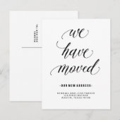 We zijn verhuisd | Moderne kalligrafie Nieuw adres Aankondigingskaart (Voorkant / Achterkant)