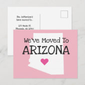 We zijn verhuisd naar Arizona Pink Heart Briefkaart (Voorkant / Achterkant)