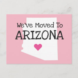 We zijn verhuisd naar Arizona Pink Heart Briefkaart
