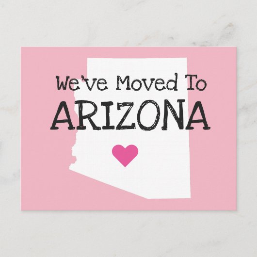 We zijn verhuisd naar Arizona Pink Heart Briefkaart (Voorkant)