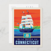 We zijn verhuisd naar Connecticut Uitnodiging Briefkaart (Voorkant / Achterkant)