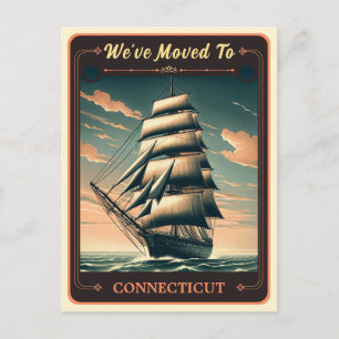 We zijn verhuisd naar Connecticut   Vintage ansich Briefkaart