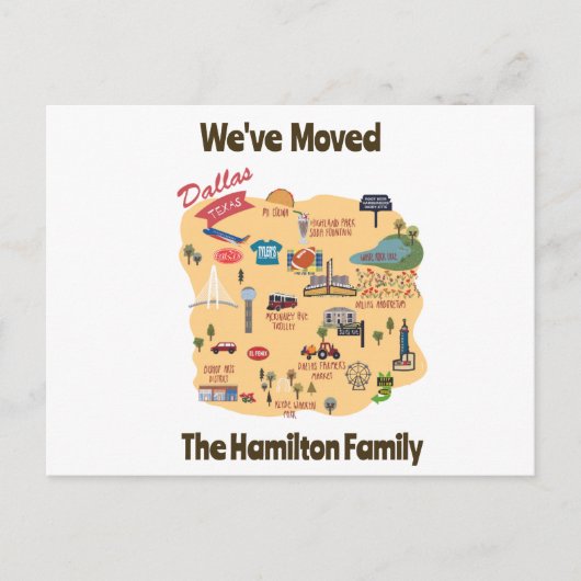 We zijn verhuisd naar Dallas Texas Briefkaart (Voorkant)