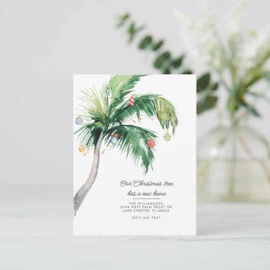 We zijn verhuisd naar de kerstkust aankondigingskaart (Staand voorkant)