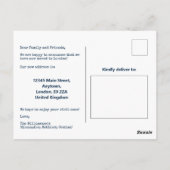 We zijn verhuisd naar de Londense aankondiging Briefkaart (Achterkant)