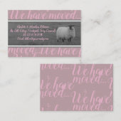 We zijn verhuisd naar de schapenkaart voor het pla visitekaartje (Voorkant / Achterkant)