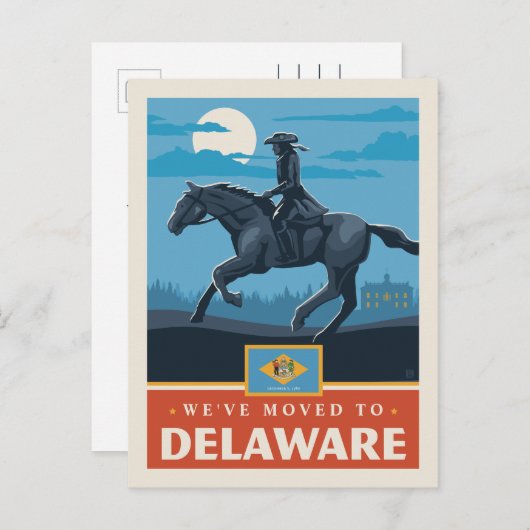 We zijn verhuisd naar Delaware Uitnodiging Briefkaart (Voorkant / Achterkant)