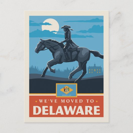 We zijn verhuisd naar Delaware Uitnodiging Briefkaart (Voorkant)
