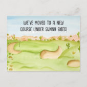 We zijn verhuisd naar Desert Golf Course Watercolo Briefkaart (Voorkant)