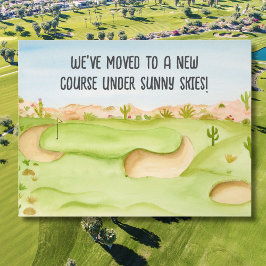 We zijn verhuisd naar Desert Golf Course Watercolo Briefkaart