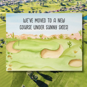 We zijn verhuisd naar Desert Golf Course Watercolo Briefkaart