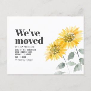 We zijn verhuisd naar een nieuw adres Sunflower Mo Aankondigingskaart