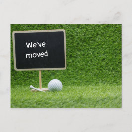 We zijn verhuisd naar een nieuw huis met golfbal K Briefkaart