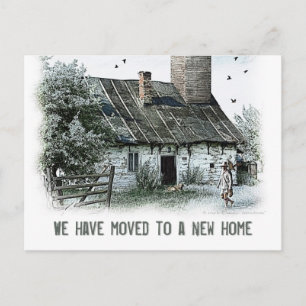 We zijn verhuisd naar een nieuw huis   platteland aankondigingskaart