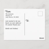 We zijn verhuisd naar een nieuw pad briefkaart (Achterkant)