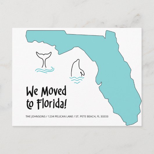 We zijn verhuisd naar Florida Kaart en Dolfijnen N (Voorkant)