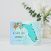 We zijn verhuisd naar Florida New Address Aankondigingskaart (Staand voorkant)