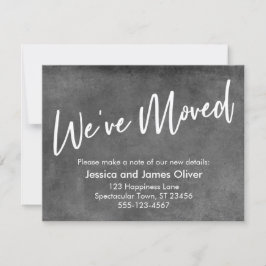 We zijn verhuisd naar Grey Grunge aankondiging