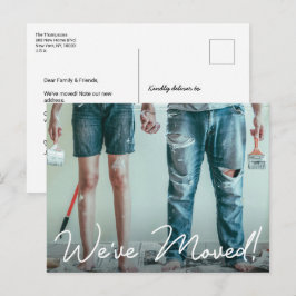 We zijn verhuisd naar huis Modern Typography Custo Aankondigingskaart