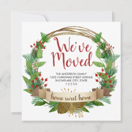 We zijn verhuisd naar huis Sweet Home Wreath Holid Aankondiging