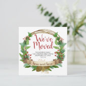 We zijn verhuisd naar huis Sweet Home Wreath Holid Aankondiging (Staand voorkant)